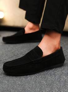 Men's Loafers Casual Shoes Versatile New Penny Loafers Slip-On Boat Shoes Flat Shoes Men's Canvas Flat Shoes Business Formal Shoes (Run Small, Suggest Ordering One Size Up)