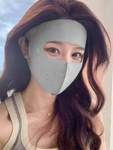 4pcs Custom Logo Hyaluronic Acid New Style Ice Silk Face Mask UV Protection Thin Breathable Full Face Mask - Light Grey - View 3