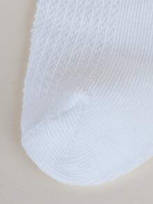 3 Pairs Fashion Lace Trim Mesh Breathable Socks, Versatile, Elegant Princess Style Socks For Girls And Toddlers, Suitable For All Seasons - White - View 3