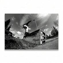 1pc/3PCS Wall Arts Posters Frameless Skateboarding Extreme Sports Posters Prints Black White Photo Canvas Painting Wall Art Pictures Room Decor Skateboard Lover Gift Vintage