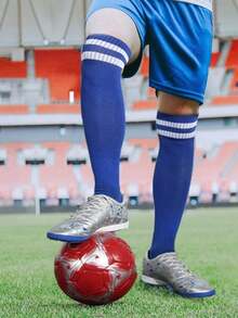 2/5 Pairs Contrast Striped Professional Football/Basketball Sports Crew Socks Suitable For Adults, Men & Women, Ideal For Cycling, Marathon, Outdoor Activities - Multicolor - View 3