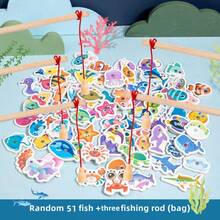 15/31/51 件 1 套木制磁性海洋钓鱼玩具，适合青少年 - STEM 学习玩具，配有彩色鱼、贝壳和螃蟹，亲子互动游戏，培养手眼协调能力、耐心和专注力，适合青少年的教育认知趣味礼物，复活节随机风格鱼 - 彩色 - 查看 16