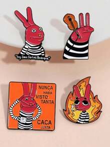 1 Stück bezauberndes rotes Tier Spiel Zubehör Kaninchen Gefängnis, vielseitiger personalisierter Metall-Anstecker zur Kleidung Dekoration