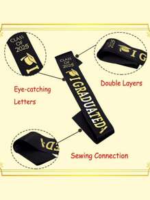1pc Class Of 2025 Graduation Sash, "I GRADUATED" School Celebration Party Accessory Decorative Prop For Photography