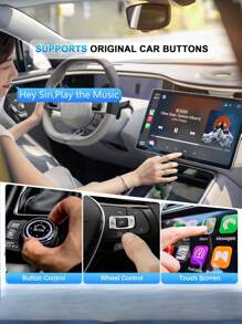 محول لاسلكي صغير لل- CarPlay وAndroid Auto - اتصال سريع وثابت لتحويل شاشة السيارة من السلكي إلى لاسلكي للسيارات 2016 فما بعد، محول Apple CarPlay بدون تأخير