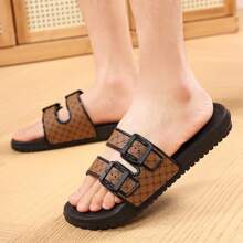 Pantuflas casuales para hombres, sandalias ligeras y cómodas de correa deslizable para verano y playa