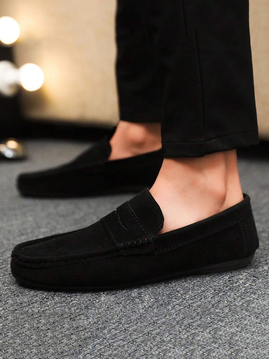 Men's Loafers Casual Shoes Versatile New Penny Loafers Slip-On Boat Shoes Flat Shoes Men's Canvas Flat Shoes Business Formal Shoes (Run Small, Suggest Ordering One Size Up)