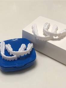 4pcs Fashionable White Tooth Decoration Set, Premium Blue Packaging Tooth Model - White - View 3