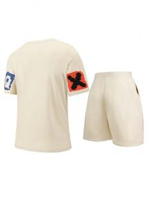 Conjunto de 2 piezas informal de camiseta holgada y pantalones cortos para hombre, de verano