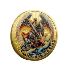1pc Commemorative Coin With Anubis Jackal Head Design, Ancient Egyptian Death God Memorial Coin, Pyramid Coin, Hero Memorial Coin, Guardian Angel Memorial Coin, Knight Memorial Coin