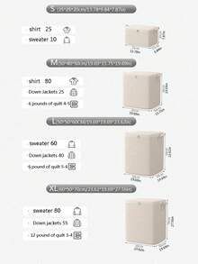 1PC Storage Box Clothing Storage Bag Household Wardrobe Large Capacity Large Clothing Moving Storage Basket Finishing Box Large Capacity Wear Resistance Strong Practical - Beige - View 10