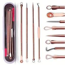 3-Speed Blackhead Remover Pore Cleaner, USB Rechargeable Adult Facial Pore Cleansing Kit, Multi-Functional Cleaning Tool - Acne Removal Tool + Women Blackhead Extractor - Gold - View 9