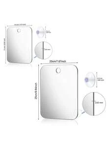 1Pc Acrylic Mirror With Wall Suction Shower Mirror With Razor Holder For Man Shaving Women Makeup Portable Travel Bathroom