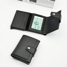 Husă pentru carduri RFID din aluminiu la modă pentru bărbați 1 bucată, portofel pentru carduri cu blocare magnetică cu sloturi multiple