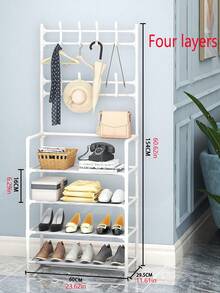 1 pièce Étagère à chaussures multifonction tout-en-un, support pour chaussures et manteaux, organisateur de rangement pour l'entrée à la maison, dortoir, facile à monter