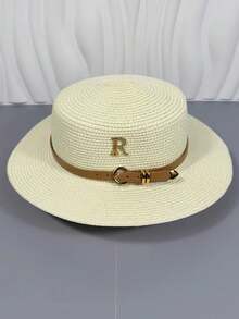 Summer Casual Straw Hat For Women, Simple Fashion British Style, Beach Sun Hat For Holiday, Vacation, Sun Protection - Straw Hat - View 22