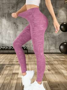 1pc Women's Yoga Capri Leggings, Outdoor Fitness Sports Cropped Pants, Butt Lifting And Tummy Control Tight Capri Pants, Breathable & Comfortable Casual Cropped Trousers - Pink - View 6