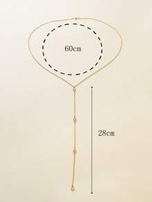 1 件时尚性感闪亮项链，玻璃水钻吊坠项链，适合女士，身体链，露背链，适合节日、聚会、礼物和夏季日常穿着