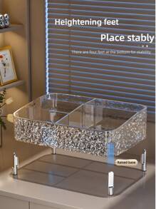 1 Stück Acryl Make-up Organizer mit Wellenmuster - 3-stöckiges Kosmetik Aufbewahrungsfach für Lippenstifte, Schmuck, Hautpflege | Badezimmer Waschtisch & Reise Toilettenartikel Organizer | Klare Aufbewahrungsbox für den Schreibtisch, Schlafzimmer (Stilvolle & platzsparende) ,Schmuckkasten,Tasche,Make-up Pinselhalter,Pinselhalter,Parfümorganisator,Beutel