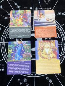 Baraja española de 44 cartas, Oráculo de guía diaria, Sabiduría angélica, Juego de cartas, Guía espiritual, Conjunto con caja, Material de papel para las cartas - Morado - Ver 9