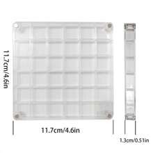 Caixa de Armazenamento Acrílica para Coleção de Espécimes de Mini Conchas, Joias de Unha de Diamante, 36/64 Grades, Quadrada de 36 Células Transparente, Caixa de Armazenamento de Unhas Portátil para Pequenos Acessórios e Arte de Mesa, para Colecionadores Exibirem Peças, Estilo Aleatório (Sem Conchas Incluídas)