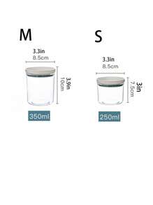 1pc Transparent PET Airtight Storage Canister, Japanese Style Kitchen Food Snack Dry Goods Jar With Lid, Plastic Household Transparent Storage Box Small Tea Canister