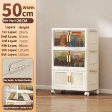 Folding Multilayer Storage Cabinet, Living Room Snacks Toys Organizer Shelf, Home Storage Wardrobe Closet