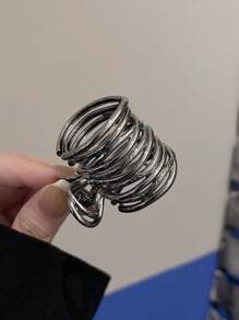 1pc Minimalist Design High Ponytail Claw Hair Clip With Ring, Premium Metal Hair Accessory For Women Hair Clips Hair Jaw Clip Hair Clamps Hair Clutch Hair Catcher Clip, Claw Clip