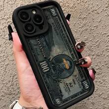 Un estuche de teléfono móvil con un diseño de patrón de billetes que ofrece protección integral, compatible con varios modelos de for , incluyendo 16PROMAX, 16PLUS, 16PRO y versiones anteriores hasta el 7. - Multicolor - Ver 2