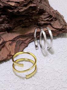 1 Piece Aesthetic Simple Multilayer Twisted Rings For Women Geometric Round Sterling Silver Ring Bohemia Vintage Finger Rings Jewelry - Multilayer Twisted Rings - View 3