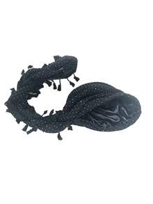 Mũ len tua rua cổ điển cho nam, mũ đuôi xoắn dây buộc tóc tết cho nữ - Màu đen bóng - Xem 4