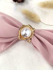 3件装优雅珍珠花卉围巾环夹山茶花围巾扣女式围巾环扣女式时尚金属披肩夹扣女士女孩装饰配饰 - 彩色 - 查看 10