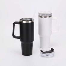 1 件 40 盎司不锈钢保温水瓶，带盖和吸管，可保温或保冷，适合户外露营、公路旅行，是女士返校的绝佳礼物 - 彩色 - 查看 2