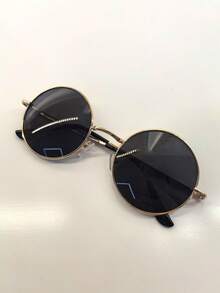 1 件男女通用金属圆形优雅复古时尚奢华休闲眼镜，适合日常佩戴、假日旅行、夏季海滩度假、户外、旅行