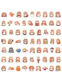 63 pegatinas pequeñas enterradas de versión "Q", pegatinas de personajes de dibujos animados y anime adorables, decoraciones DIY, pegatinas de vinilo resistentes al agua de animales, adecuadas para premios en el aula, pegatinas para patinetas, laptops y botellas de agua