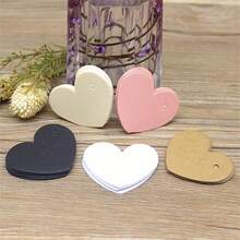 100TAG100STRING Multi Color Optional Heart-Shaped Hang Tag DIY Label Hang Tag - Heart-shaped Hangtag DIY Label Hangtag With Various Colors - View 1
