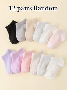 12 双婴儿防滑心形图案袜子，适合 0-3 岁，春夏