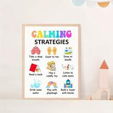 Mental Health Wall Art, Calm Strategies Health Clinic Inspirational Quotes School Wall Decor Hanging In Classroom Therapy Office, Frameless - Multicolor - View 9
