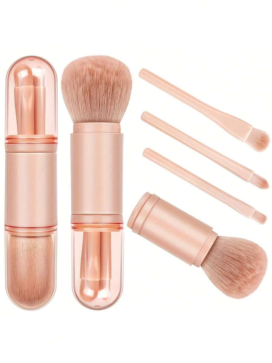 4-In-1 Makeup Brush Set For Girls, Double-Ended Makeup Brush Kit,Brush Set,Makeup Brush Kit,Make Up Brush Set,Make Up Set Complete,Makeup Brush Set,Complete Makeup Kit,Brush Kit,Brushes Makeup Set,Makeup Gift Set - Baby Pink - View 1