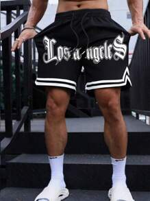 Nuevos shorts deportivos de verano para hombres, casuales, para entrenamiento, tipo jersey, con estampado de estilo novio, ropa de gimnasio para hombres, con cordón en la cintura, shorts de baloncesto, pantalones deportivos ligeros y elásticos perfectos para baloncesto, béisbol, entrenamiento, carreras, fitness, actividades al aire libre