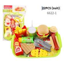 2025 新款 16 件/17 件/18 件/19 件/22 件/24 件儿童厨房玩具套装玩具，儿童角色扮演汉堡、蔬菜、烧烤套装玩具礼物（部分零件随机发货，多种颜色可选），节日礼物、生日礼物、礼品 - 彩色 - 查看 10