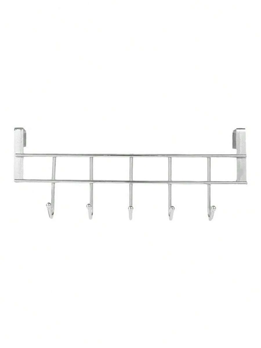 5 Hook Door Hanger Rack Silver 25.4x10x6centimeter - Multicolor - View 1