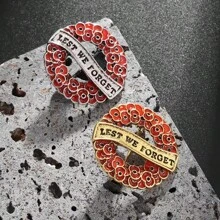 Red Enamel Rhinestone Crystal Diamante Poppy Flower Brooch Dress Accessories Pin For Clothes Bag Charm School Office Accessories Shirts Jacket Jewelry Christmas Halloween Clothes Pin Funny Cute Teacher Gifts