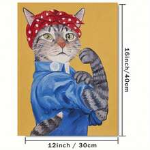 1 件奇幻动物帆布墙画，创意猫咪罗西海报，无框俏皮猫咪装饰，适用于家庭、卧室、厨房、客厅、浴室、酒店、咖啡厅 - 彩色 - 查看 11