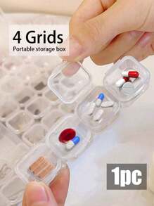 1pc Three-Compartment Pill Box For Three Meals A Day Mini Portable Pill Storage Box Waterproof And Moisture-Proof Travel Medicine Storage Box Weekly Pill Box Medicine Dispenser Suitable For Outdoor Camping Hiking Fishing Preventing Moisture Mountain Climbing And Travel