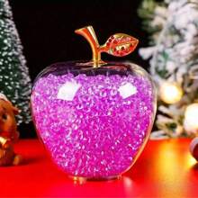 Nuevo adorno de manzana de escritorio de vidrio transparente, un regalo exquisito para Navidad, Día de San Valentín