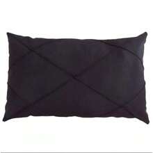 Kit 2 Rectangular Suede Draped Baguette Cushion 30cmx50cm - 黑色 - 查看 2