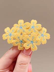 5个装少女刺绣花朵发夹 女孩侧刘海夹 温柔甜美BB夹 日式精致发卡 - 彩色 - 查看 7