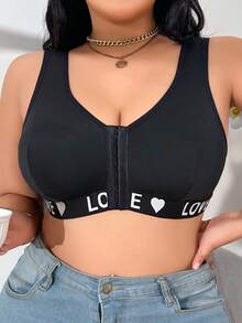 Plus Size Women's Daily Wireless Bra - Black - View 6