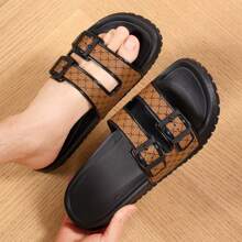 Pantuflas casuales para hombres, sandalias ligeras y cómodas de correa deslizable para verano y playa